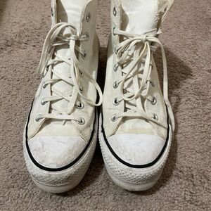 Converse White Platform Sneakers